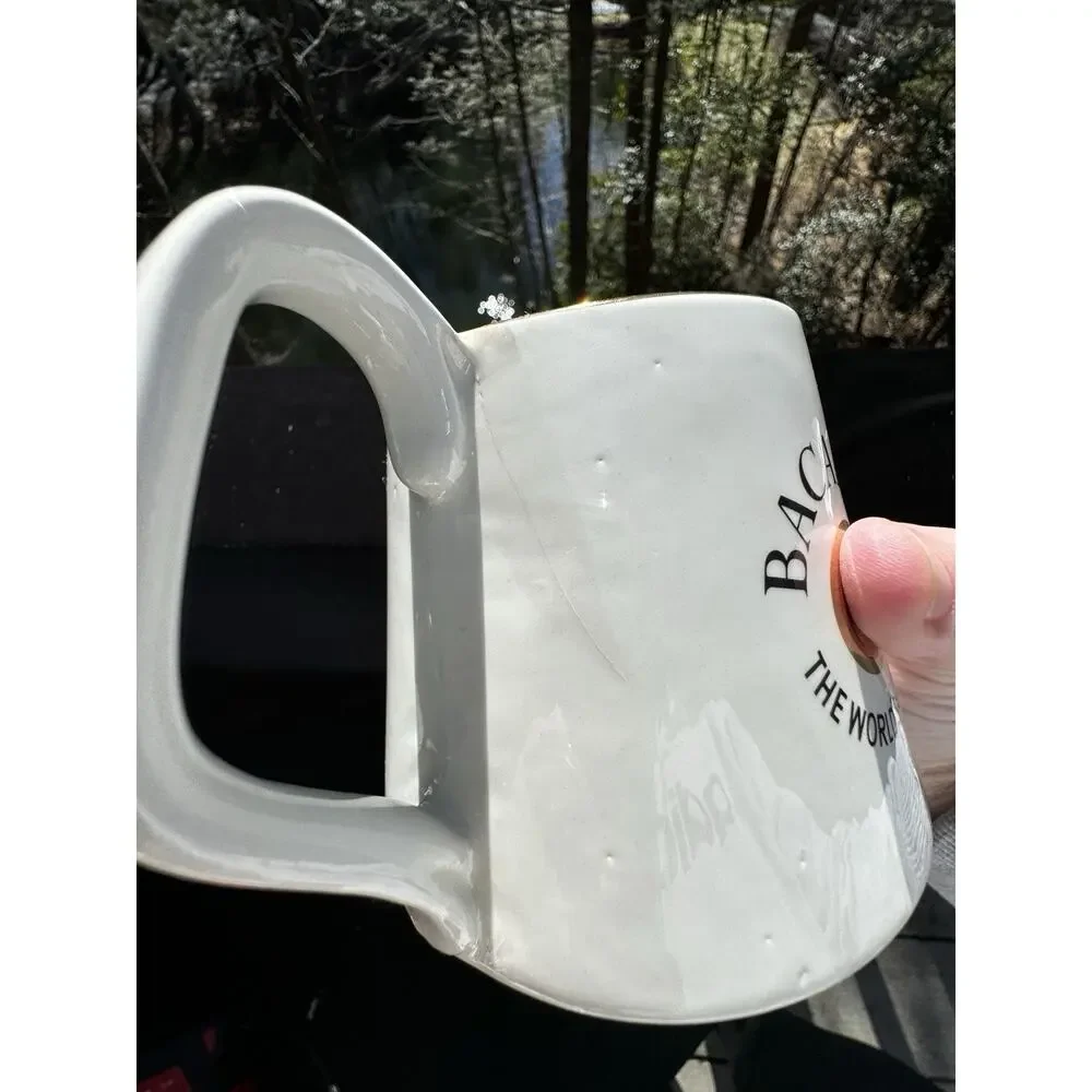 Vtg Bacardi World's Greatest Rum Water Pitcher Ceramic Pub Jug Ireland -A1